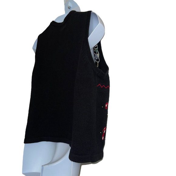 Vtg Bechamel Plus Size Cardigan Sweater Vest Womens 1X Christmas Santa Holiday - Picture 11 of 12